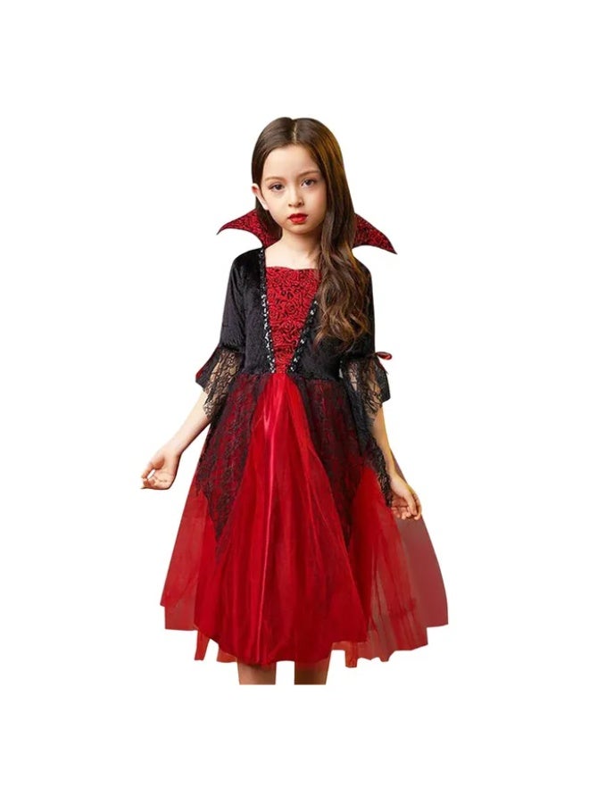 Home Smart Vampire Costume Dress for Girls Mesh Witch Fancy Dress for Birthday Party School Play and Costume Parties - Image 1