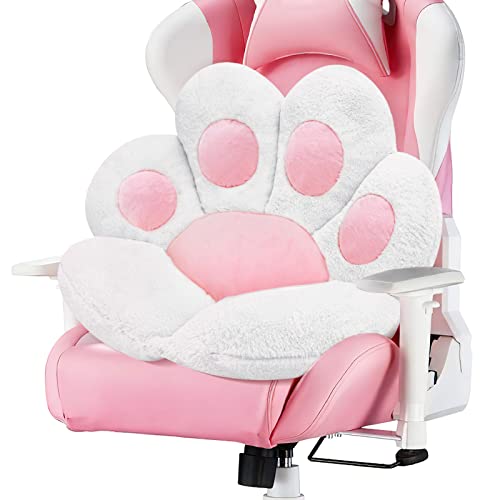 MOONBEEKI Cat Paw Cushion Chair Comfy Kawaii Plush Seat Cushions Shape Lazy Pillow for Gamer Chair 28"x 24" Cozy Floor Cute Seat Kawaii for Girl Worker Gift, Dining Room Bedroom Decorate （White） - Image 1