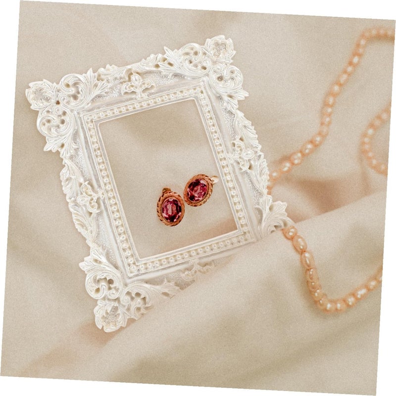 DOITOOL 2pcs Photo Frame Jeweled Frame Frames Multiple Video Holders Engagement Frame Picture Home Wall Retro Miniature Holder Photograph Prop Posters Posing Canvas Work Resin White - Image 5