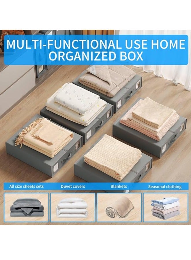 Arabest 1 Pack Bed Sheet Organizer, Foldable Linen Closet Organizers and Storage, Bedsheet Organizers with Window, Bedding Organizer Storage for Sheet, Pillow and Duvet Cover, Grey - Image 2
