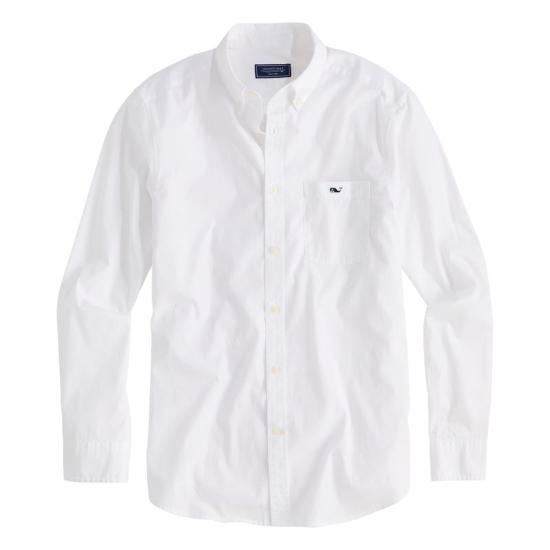 Vineyard Vines Shoreline Solid Perfect Wash Poplin Shirt - Image 1