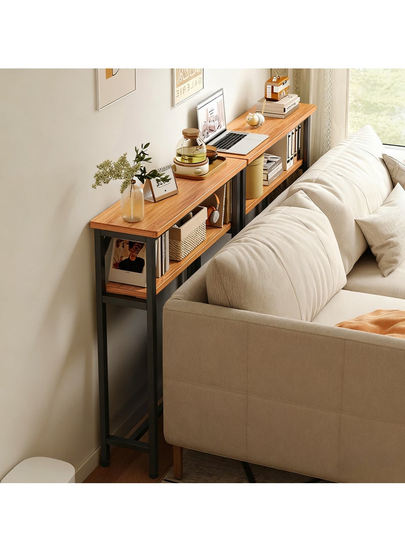 YQbest Console Table, 2 Tier Entryway Table, Kitchen Cabinet, Narrow Sofa Table for Living Room, Hallway, Foyer,Entrance, Bedroom - Image 1