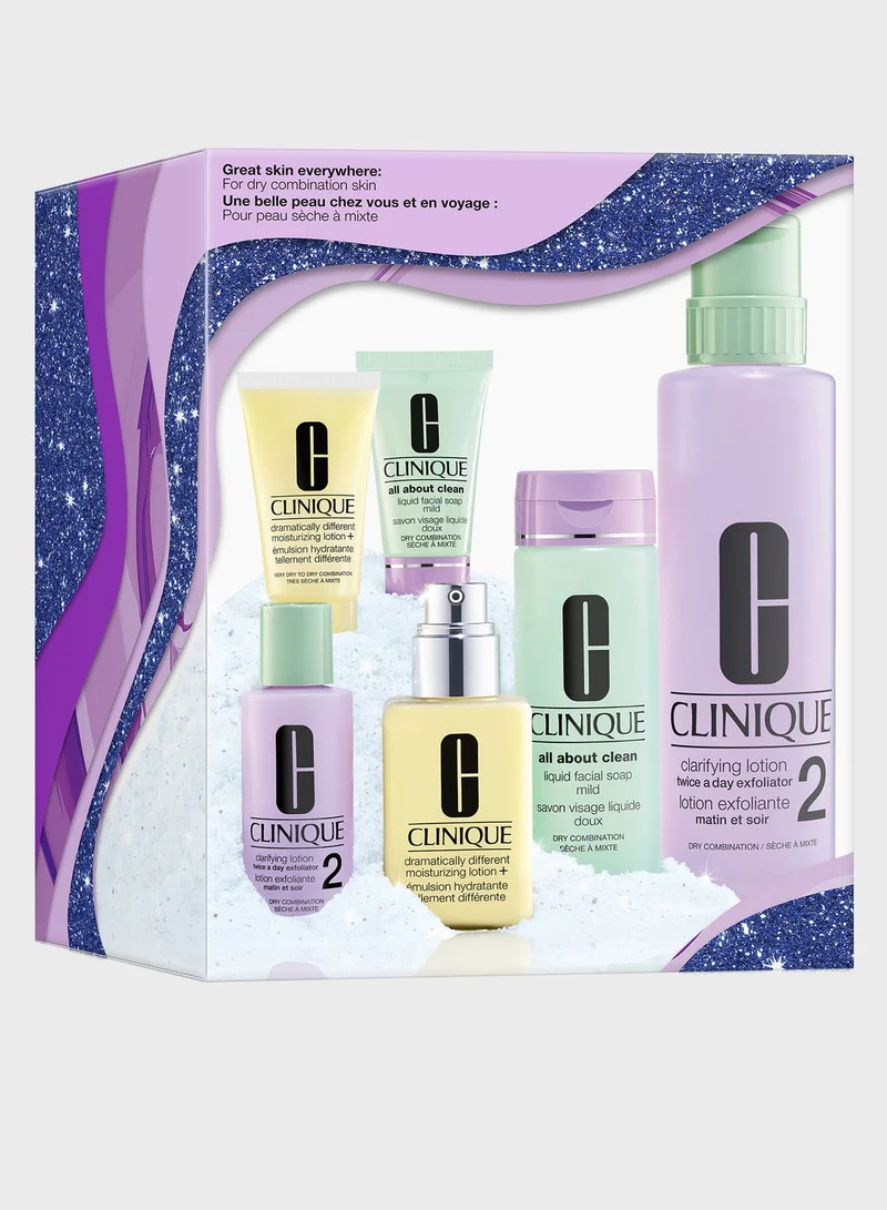 CLINIQUE Great Skin Everywhere Skincare Set: For Dry Combination Skin, Savings 34%