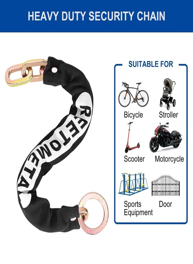 REETOMETAL Heavy Duty Security Chain, 2-Pack 2FT x 3/8" (9mm) Thick Hardened Steel Cut Proof Anti-Theft Lock Chain for Motorcycles, Bicycles, Trailers, Containers, Fence, etc. - Image 2
