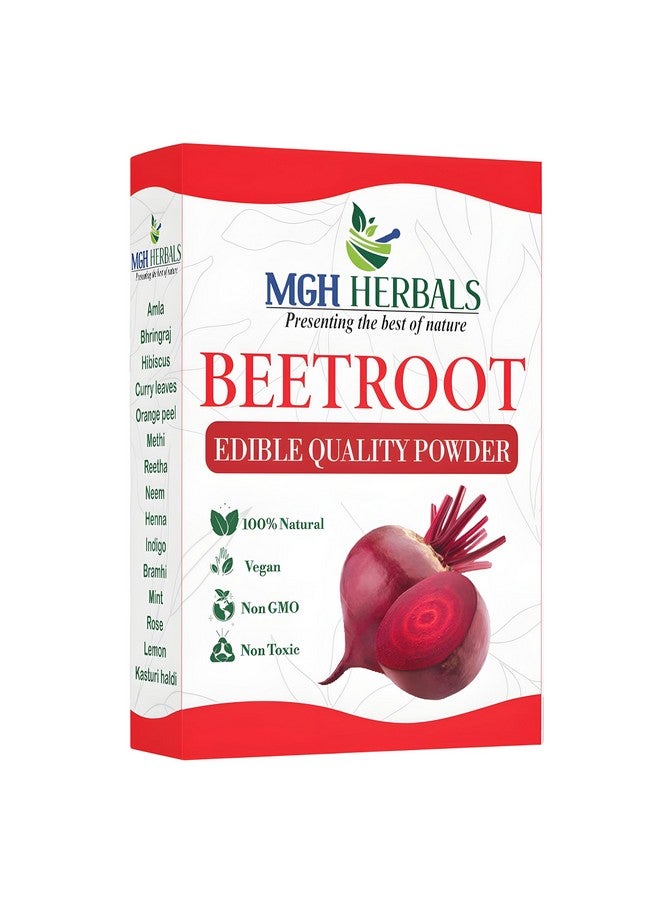 MGH Herbals Pure & Natural Beetroot Powder 100 Gms For Skin Brightening, Glowing & Shiny Skin Face Pack | Edible | Paraben & Sulphate Free 