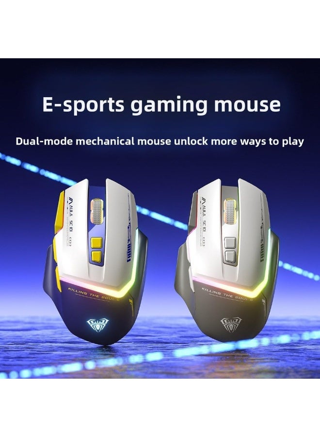 AULA SC101 Wireless Gaming Mouse 2.4G Bluetooth, Rechargeable 500mAh Battery - Image 2