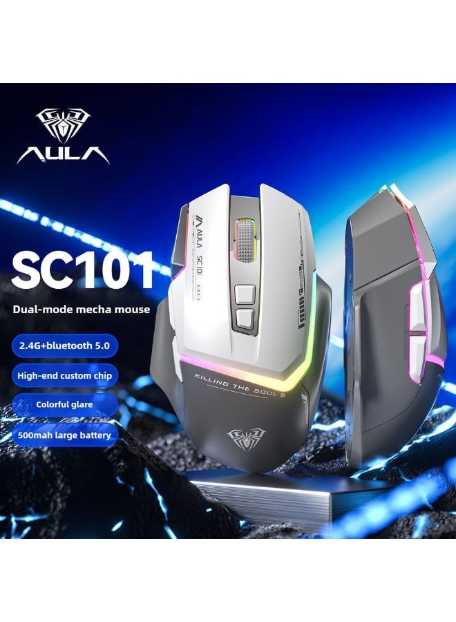 AULA SC101 Wireless Gaming Mouse 2.4G Bluetooth, Rechargeable 500mAh Battery - Image 4