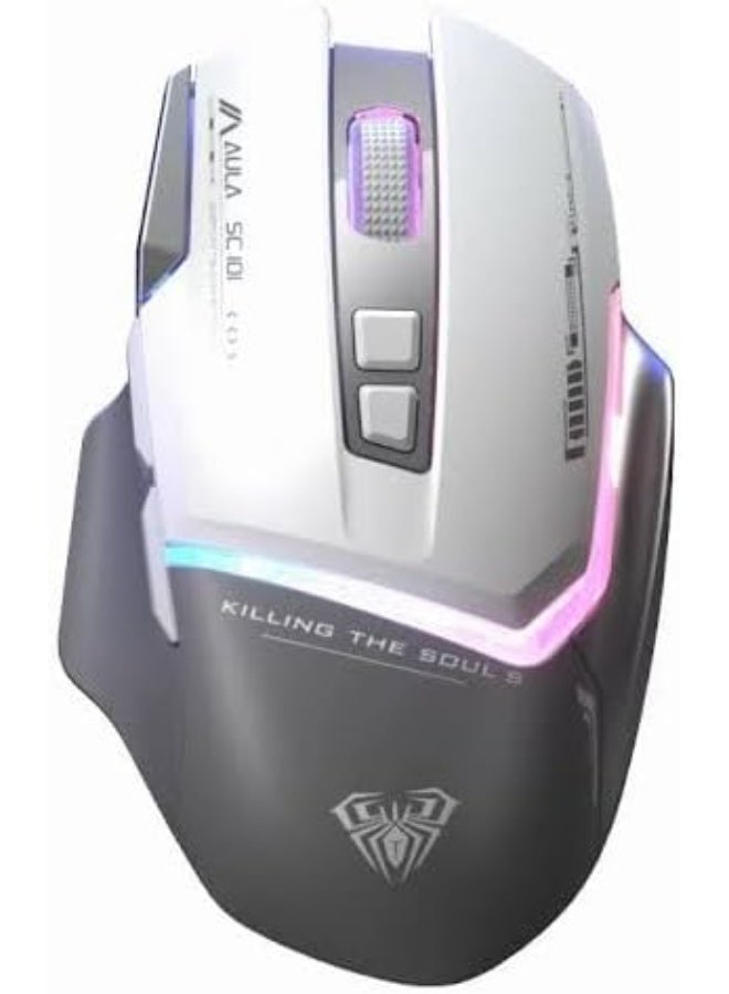 AULA SC101 Wireless Gaming Mouse 2.4G Bluetooth, Rechargeable 500mAh Battery - Image 1