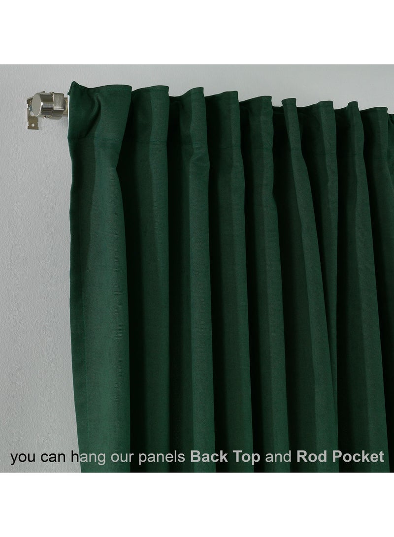 Zeenah Furniture Solid Color Home Decorative Curtains Velvet Look 2 Panels Hanging Back Tap & Rod Pocket Living Room Nursery Room Kitchen Office Windows Home Decoration - Image 3