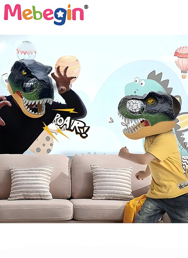 MEBEGIN - Dinosaur Mask with Luminous Eyes, Dinosaur Roar and Muffled Sound, Realistic Animal Mask with Movable Jaw, Fun Creative Parent-child Toy, Suitable for Party, Cosplay Costume and Role-Play Gift, Ideal Gift for Kids Aged 5+, 22*28*22cm - Image 1