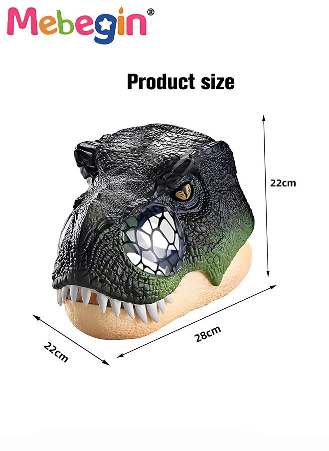 MEBEGIN - Dinosaur Mask with Luminous Eyes, Dinosaur Roar and Muffled Sound, Realistic Animal Mask with Movable Jaw, Fun Creative Parent-child Toy, Suitable for Party, Cosplay Costume and Role-Play Gift, Ideal Gift for Kids Aged 5+, 22*28*22cm - Image 1