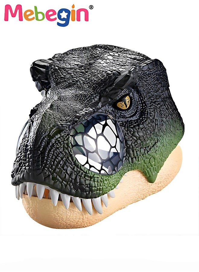 MEBEGIN - Dinosaur Mask with Luminous Eyes, Dinosaur Roar and Muffled Sound, Realistic Animal Mask with Movable Jaw, Fun Creative Parent-child Toy, Suitable for Party, Cosplay Costume and Role-Play Gift, Ideal Gift for Kids Aged 5+, 22*28*22cm - Image 1