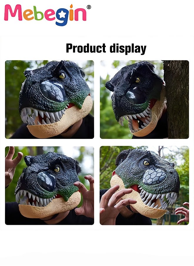 MEBEGIN - Dinosaur Mask with Luminous Eyes, Dinosaur Roar and Muffled Sound, Realistic Animal Mask with Movable Jaw, Fun Creative Parent-child Toy, Suitable for Party, Cosplay Costume and Role-Play Gift, Ideal Gift for Kids Aged 5+, 22*28*22cm - Image 1