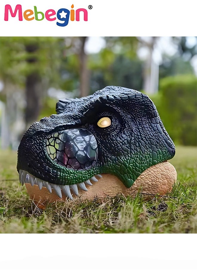 MEBEGIN - Dinosaur Mask with Luminous Eyes, Dinosaur Roar and Muffled Sound, Realistic Animal Mask with Movable Jaw, Fun Creative Parent-child Toy, Suitable for Party, Cosplay Costume and Role-Play Gift, Ideal Gift for Kids Aged 5+, 22*28*22cm - Image 1