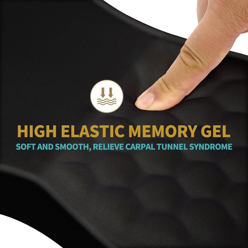 Ergonomic Mouse Pad Wrist Support With Massage Design, Wrist Rest Pain Relief Mousepad With Memory Foam&Non-Slip Pu Base, Mouse Pads For Wireless Mouse & Desk (12X8 Inch,Black) - Image 3