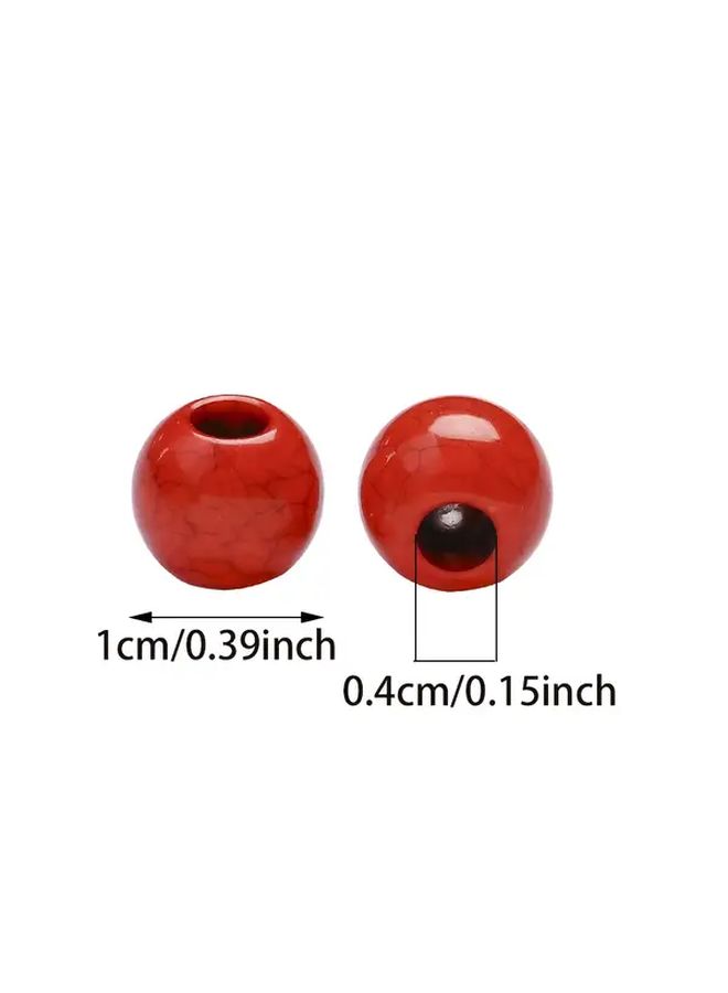 Orange Color 10mm Cracked Huge Handmade Beads for Jewelry Necklace Making - Image 4