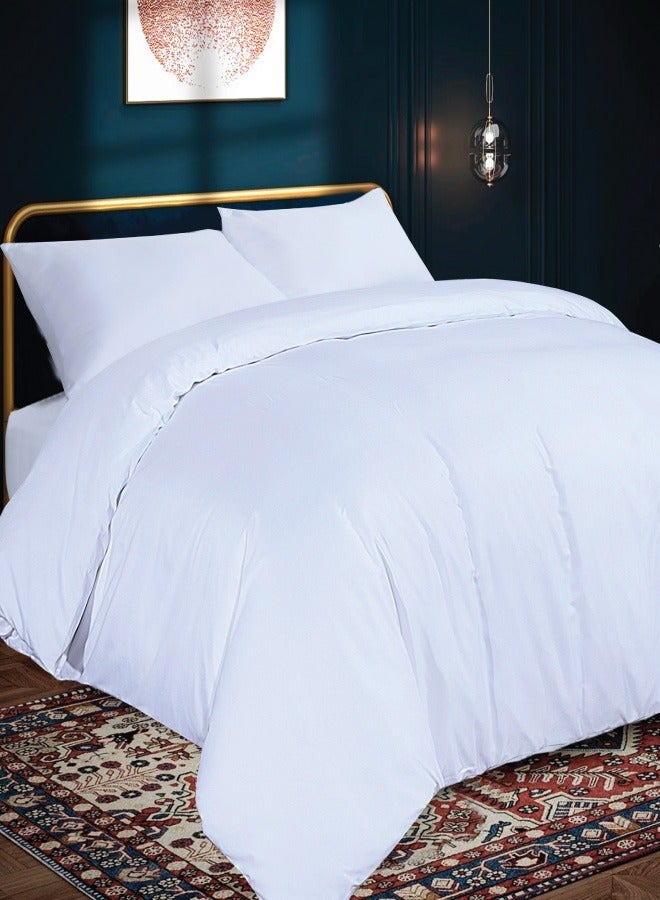 Siesta Zen Queen Size Bedding Set – 1 Fitted Sheet, 1 Flat Sheet, 1 Duvet Cover & Pillowcases | Ultra Soft, Durable & Comfortable | Classic White Color | Hotel Quality Bed Linen - Image 2