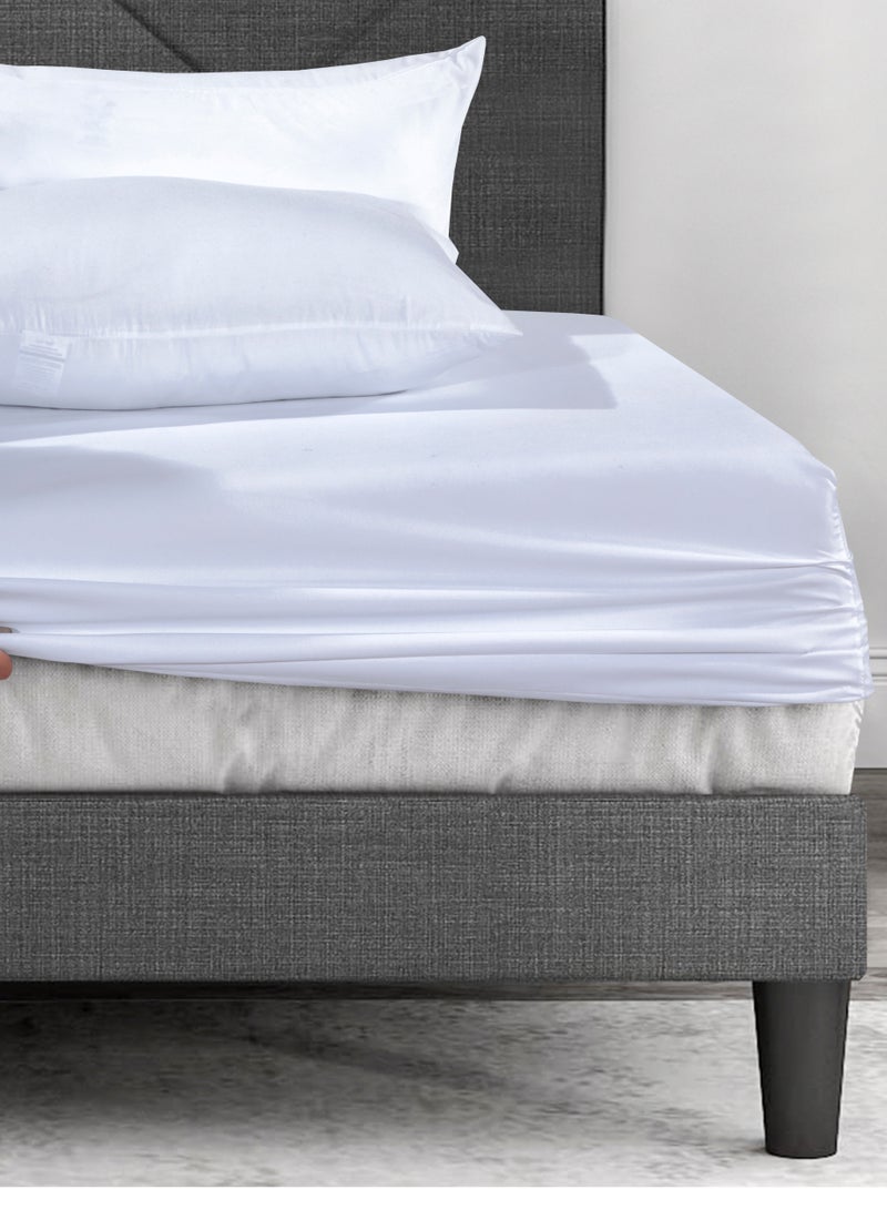 Siesta Zen Queen Size Bedding Set – 1 Fitted Sheet, 1 Flat Sheet, 1 Duvet Cover & Pillowcases | Ultra Soft, Durable & Comfortable | Classic White Color | Hotel Quality Bed Linen - Image 3