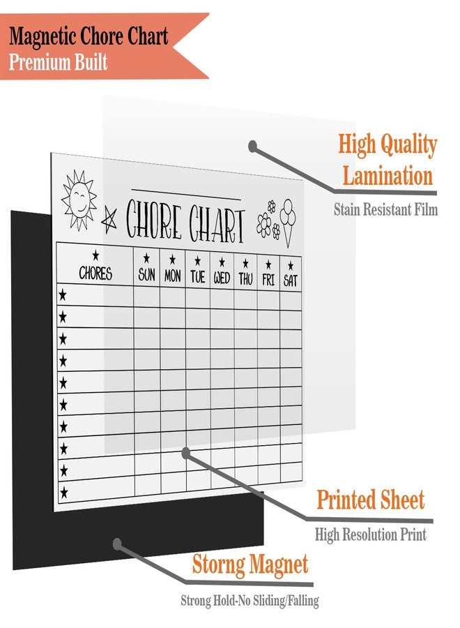 Inkdotpot Magnetic Whiteboard Chore Chart Chore Chart for Refrigerator - Dry Erase Behavior Chart for Kids Responsibility Chart with 2 Fine Tip Marker & Eraser-HC - Image 5