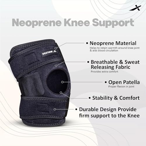 Vector X VNS-011 Neoprene Knee Support, Knee Caps For Women & Men, Knee Pain Knee Support For Women Knee Brace For Knee Pain Relief Products Knee Guard/Knee Belt/Knee Pads For Women - Image 2