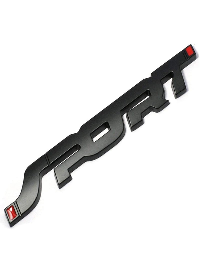 بيعتكلها ملصق لاصق ثلاثي الأبعاد لشعار السيارة المعدنية لسباق السيارات الرياضية (أسود) - Image 1