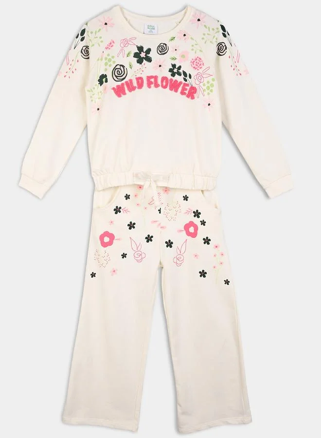 Miniklub Girls Cotton Printed Top and Pants Set