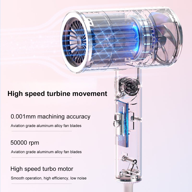Portable Foldable Hair Dryer 1900W Fast Drying Hairdryers Cold Hot Wind Blow Dryer Hair Styling Tool with Concentrator Holder Comb for Home Travel Use - Image 4