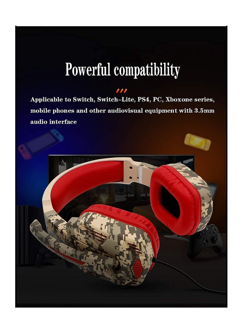 Ipega - PG-R005 Camouflage Multi-Function Wired Gaming Headset Compatible with N-Switch/PS4/PC/XBOX ONE 3.5mm Audio Interface Gaming Headset - Image 1