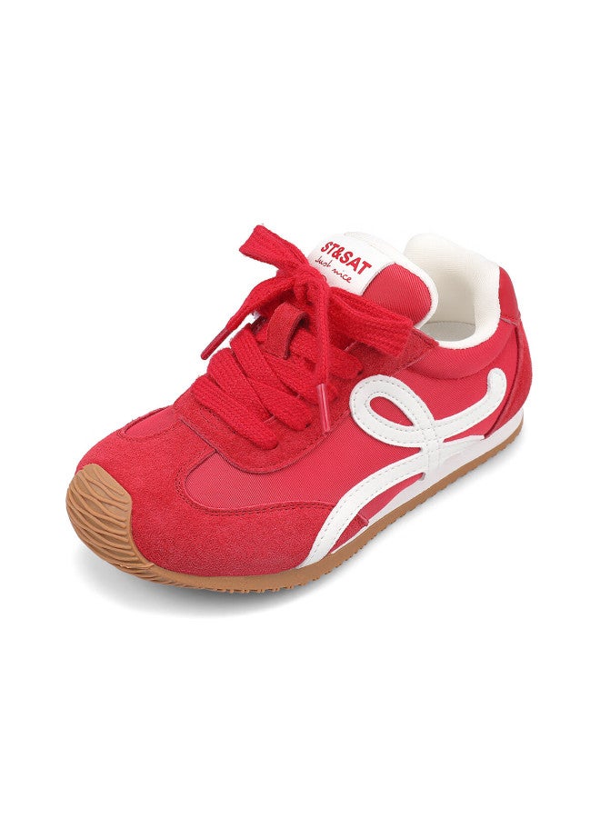 St&sat Kids Sports Shoes Spring And Autumn New Girls Casual Shoes Boys Running Shoes Grapefruit Red Size 39 - Image 3