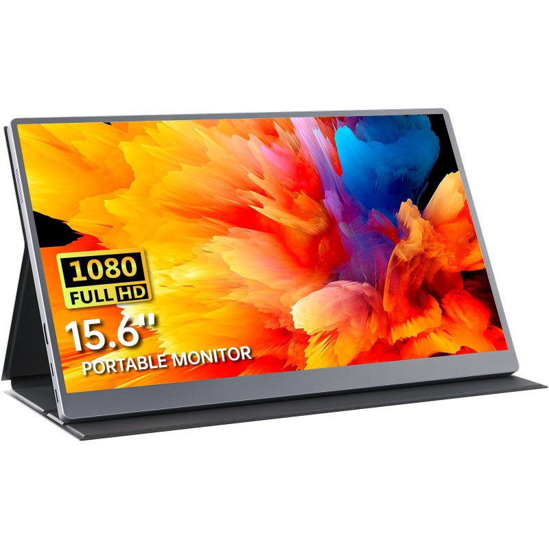 Upperizon Portable Monitor 15.6 Inch 1080P FHD HDR IPS Travel Screen HDMI USB-C Portable Monitor for Laptop MacBook PC Surface Xbox PS4/5 with Cover, VESA Compatible - Image 1