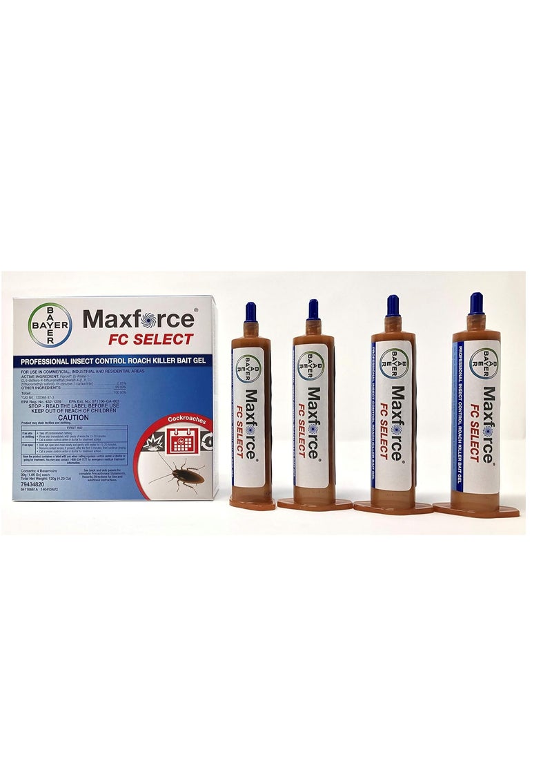 maxforce FC Select Professional Roach Killer Bait Gel - 1 Box (4 X 30 Gr.)  - Image 1