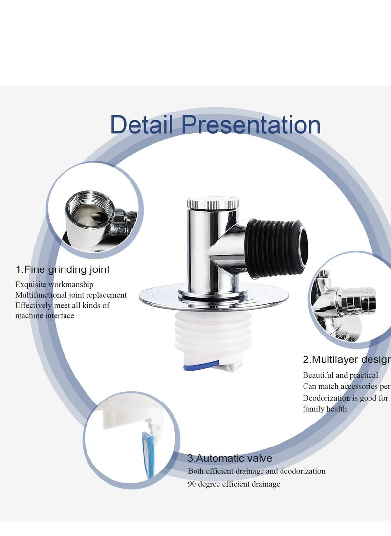 Excefore - Magnetic Drain Tube Hose Seal, Odor-proof Valve Deodorant Silicone Plug, Drain Catcher Connector, Tee Joint, Only Suitable for Washing Machine - Image 1
