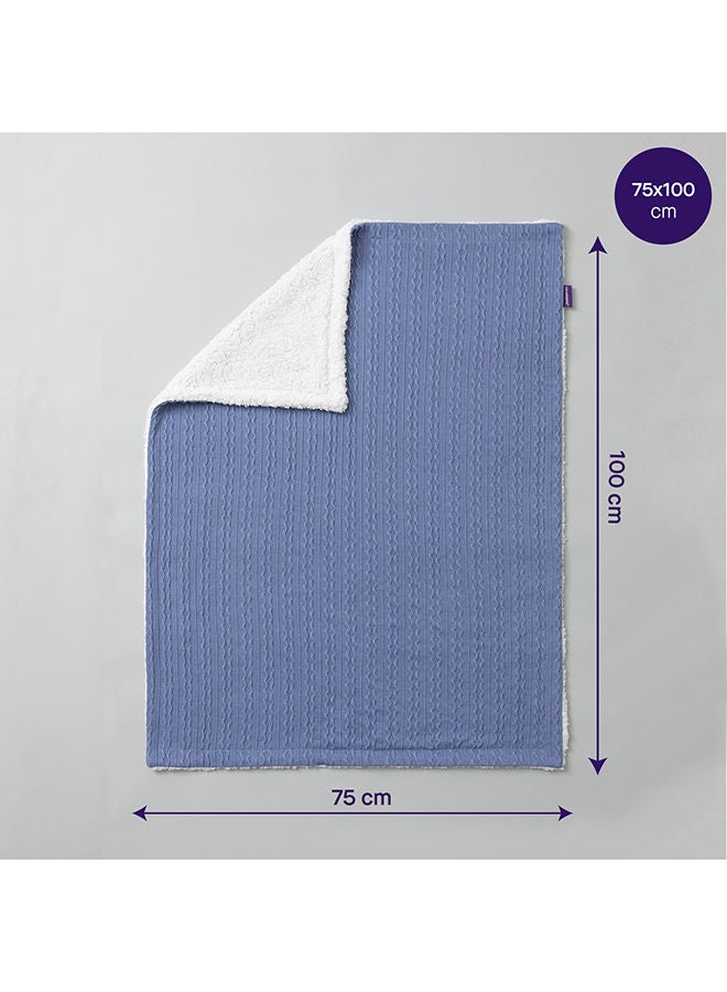 Clevamama بطانية بيبي شيربا الفاخرة 75x100 سم زرقاء - Image 3