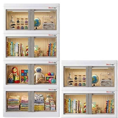 DecoLogy Clothes Organizer for Wardrobe Cupboard Organizer for Clothes Foldable and Stackable Closet Organizer Drawer Organizer for Clothes (4PCS-Large, White-(72L Storage Bin)) - Image 3