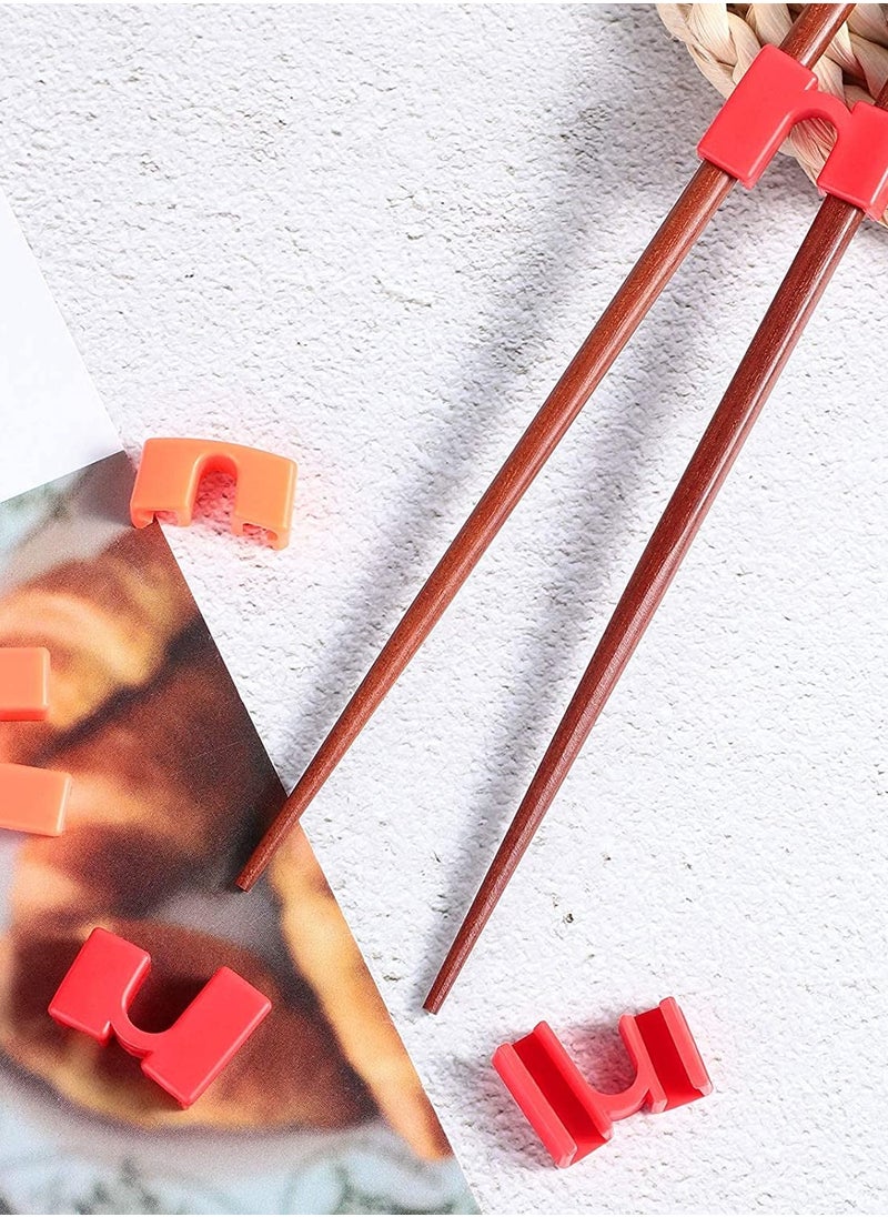 SYOSI - Chopstick Helpers 5 Pieces Reusable Chopstick Helpers Training Chopsticks BPA Free POM Fon-Toxic Non-Slippery for Many Age, Beginner, Trainers or Learner, Left or Right Hand Red - Image 1