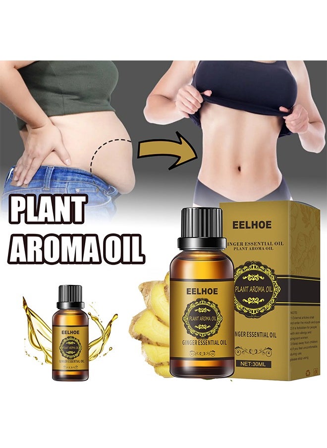 EELHOE - Ginger Essential Oil, Belly Drainage Ginger Oil, Ginger Oil Lymphatic Drainage Massage For Relaxing, Pure Natural Ginger Massage Oil For Lymphatic Drainage, Liquid Herbal Massage Oils - Image 1