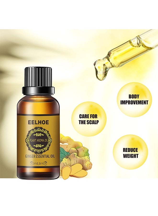 EELHOE - Ginger Essential Oil, Belly Drainage Ginger Oil, Ginger Oil Lymphatic Drainage Massage For Relaxing, Pure Natural Ginger Massage Oil For Lymphatic Drainage, Liquid Herbal Massage Oils - Image 1
