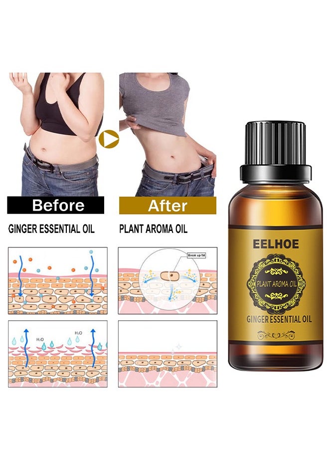 EELHOE - Ginger Essential Oil, Belly Drainage Ginger Oil, Ginger Oil Lymphatic Drainage Massage For Relaxing, Pure Natural Ginger Massage Oil For Lymphatic Drainage, Liquid Herbal Massage Oils - Image 1