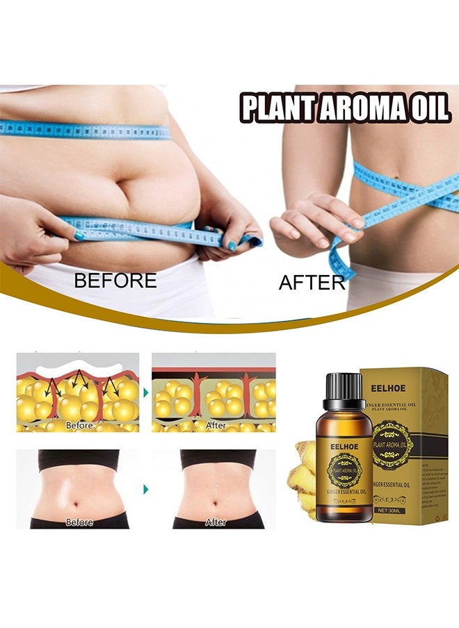 EELHOE - Ginger Essential Oil, Belly Drainage Ginger Oil, Ginger Oil Lymphatic Drainage Massage For Relaxing, Pure Natural Ginger Massage Oil For Lymphatic Drainage, Liquid Herbal Massage Oils - Image 1