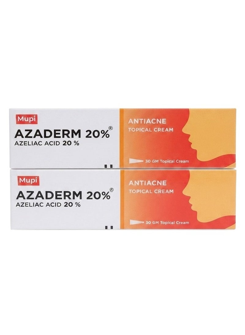 MUPI Azaderm Cream for Peeling, Acne, and Lightening - 30g (Pack of 2) - Image 1