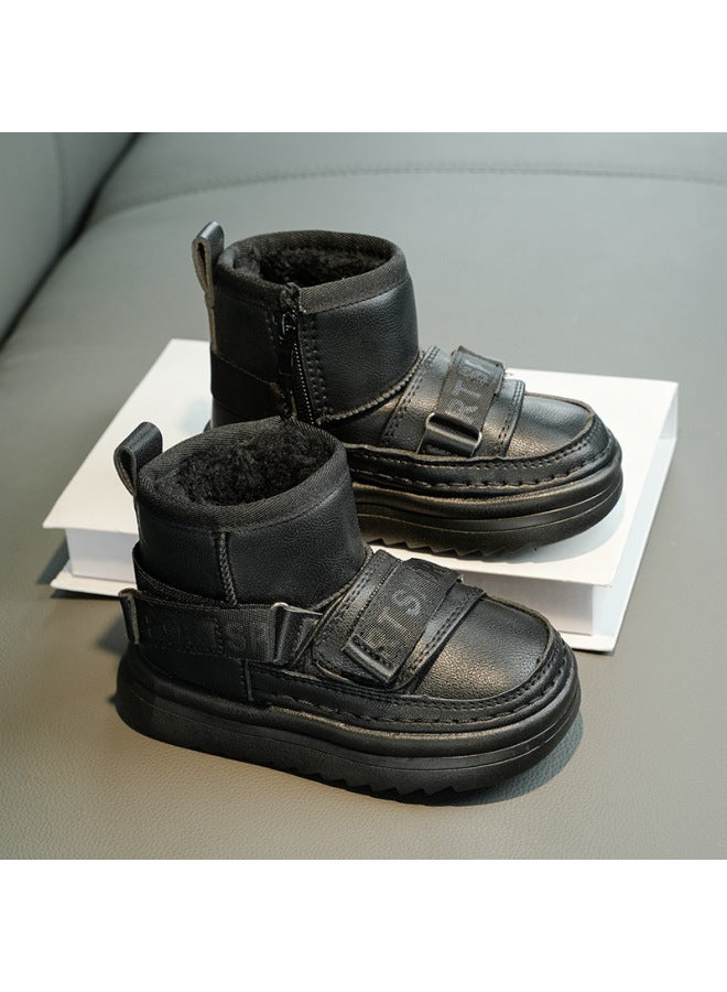 Trendy Children's Snow Boots Winter Style Boys' Thick Cotton Shoes Boys' Plush Shoes Girls' Shoes For Older Children Cotton Shoes