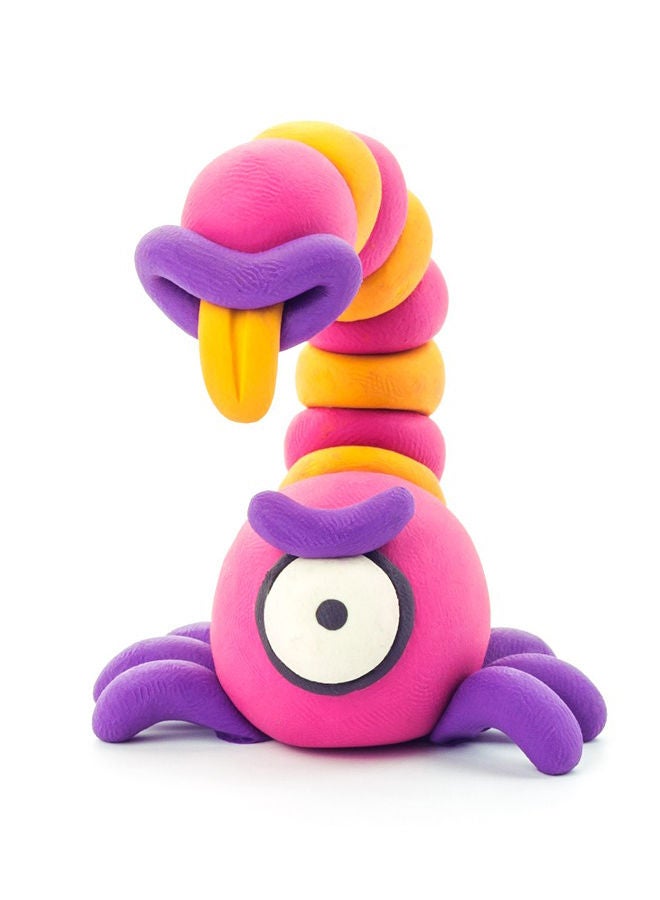 HEY CLAY DIY  Aliens: Burger, Trio, Scorpio Plastic Creative Modelling Air-Dry Clay For Kids 6 Cans - Image 4