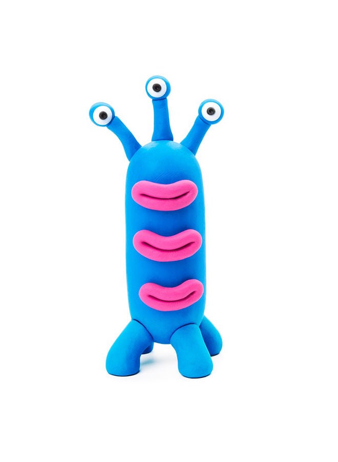 HEY CLAY DIY  Aliens: Burger, Trio, Scorpio Plastic Creative Modelling Air-Dry Clay For Kids 6 Cans - Image 5