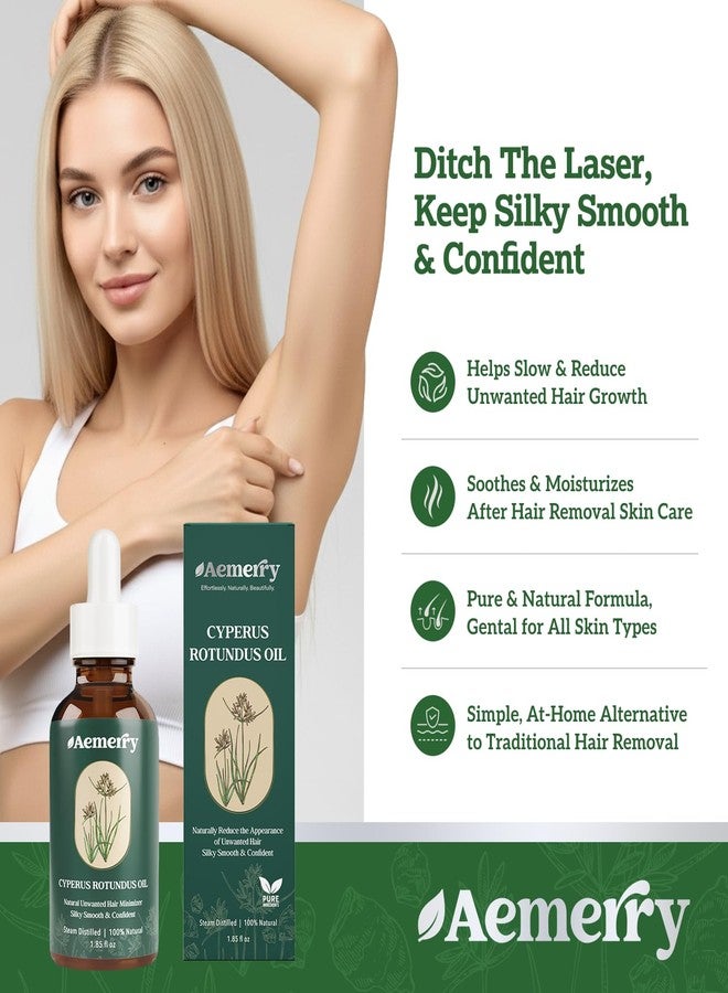 Aemerry Cyperus Rotundus Oil: Natural Cyperus Rotundus Oil for Hair Removal, Pure Hair Inhibitor Serum, Slow & Reduce Regrowth for Face & Body, Moisturizing, Soothing & Smoothing Skin Care for All Skin Types. - Image 3
