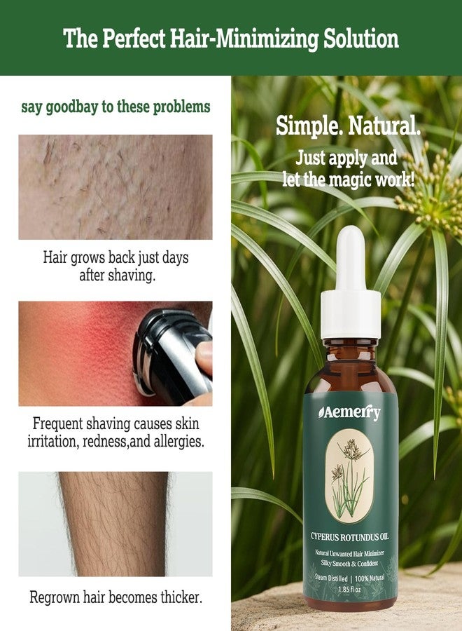 Aemerry Cyperus Rotundus Oil: Natural Cyperus Rotundus Oil for Hair Removal, Pure Hair Inhibitor Serum, Slow & Reduce Regrowth for Face & Body, Moisturizing, Soothing & Smoothing Skin Care for All Skin Types. - Image 4