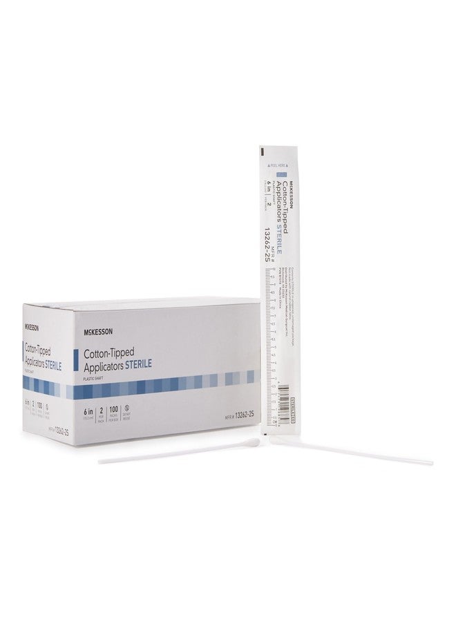 McKesson Cotton Tipped Applicator, 6 in [200 Count] Long Sterile Medical Swabs, Individually Wrapped, Plastic Shaft - Image 1