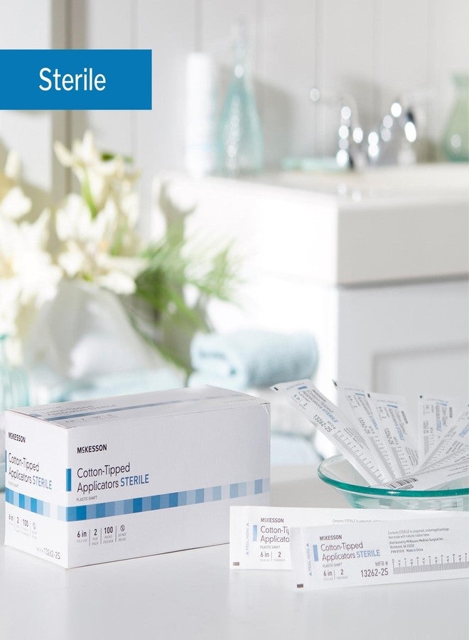 McKesson Cotton Tipped Applicator, 6 in [200 Count] Long Sterile Medical Swabs, Individually Wrapped, Plastic Shaft - Image 5
