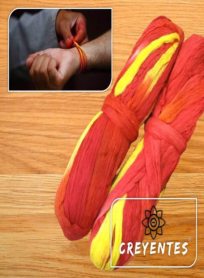 CREYENTES Nadachadi Handmade Red Thread Kalawa Nadachadi Cotton Wrist Band Pooja moli | Raksha Sutra For Pujan, Havan, Worship, Diwali, Festival. - Image 4