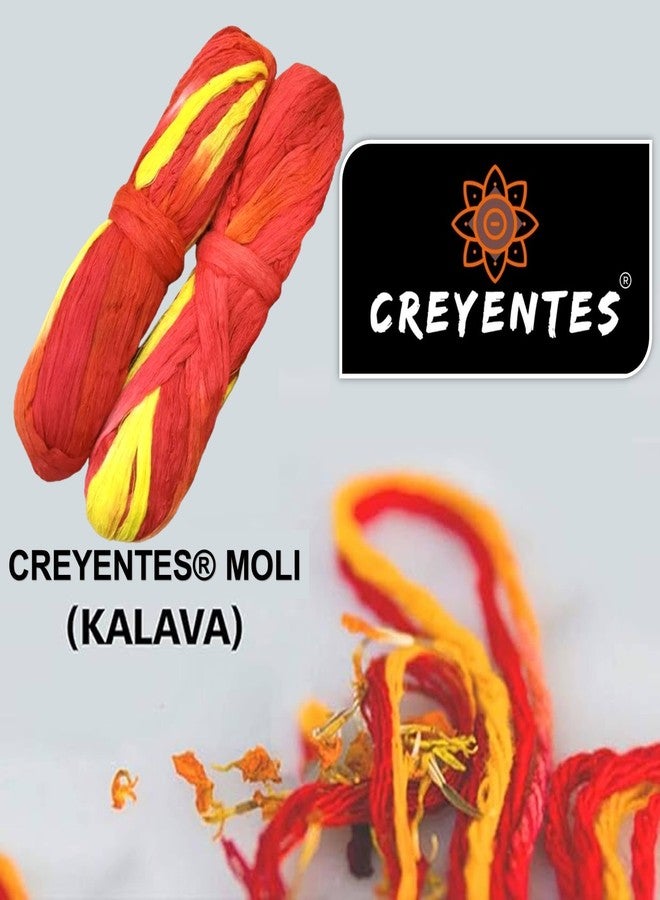 CREYENTES Nadachadi Handmade Red Thread Kalawa Nadachadi Cotton Wrist Band Pooja moli | Raksha Sutra For Pujan, Havan, Worship, Diwali, Festival. - Image 5
