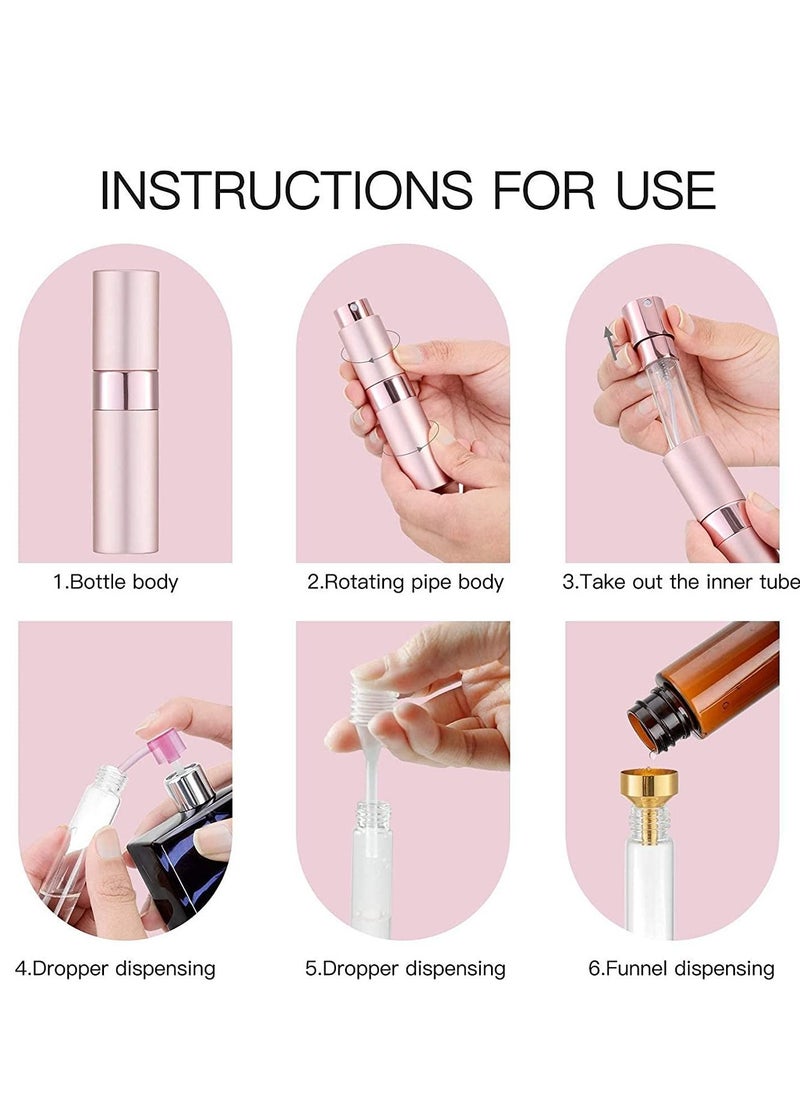 KASTWAVE Travel Perfume Atomizer Refillable, Mini Cologne Spray Bottle Empty, Small Aftershave Sprayer for Liquid Dispenser 5PCS 8ml (Five Colors)  - Image 5